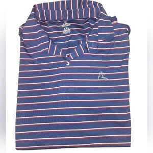 Rhoback The Old Glory Stripe Performance Polo - Navy- Polo sz XXL